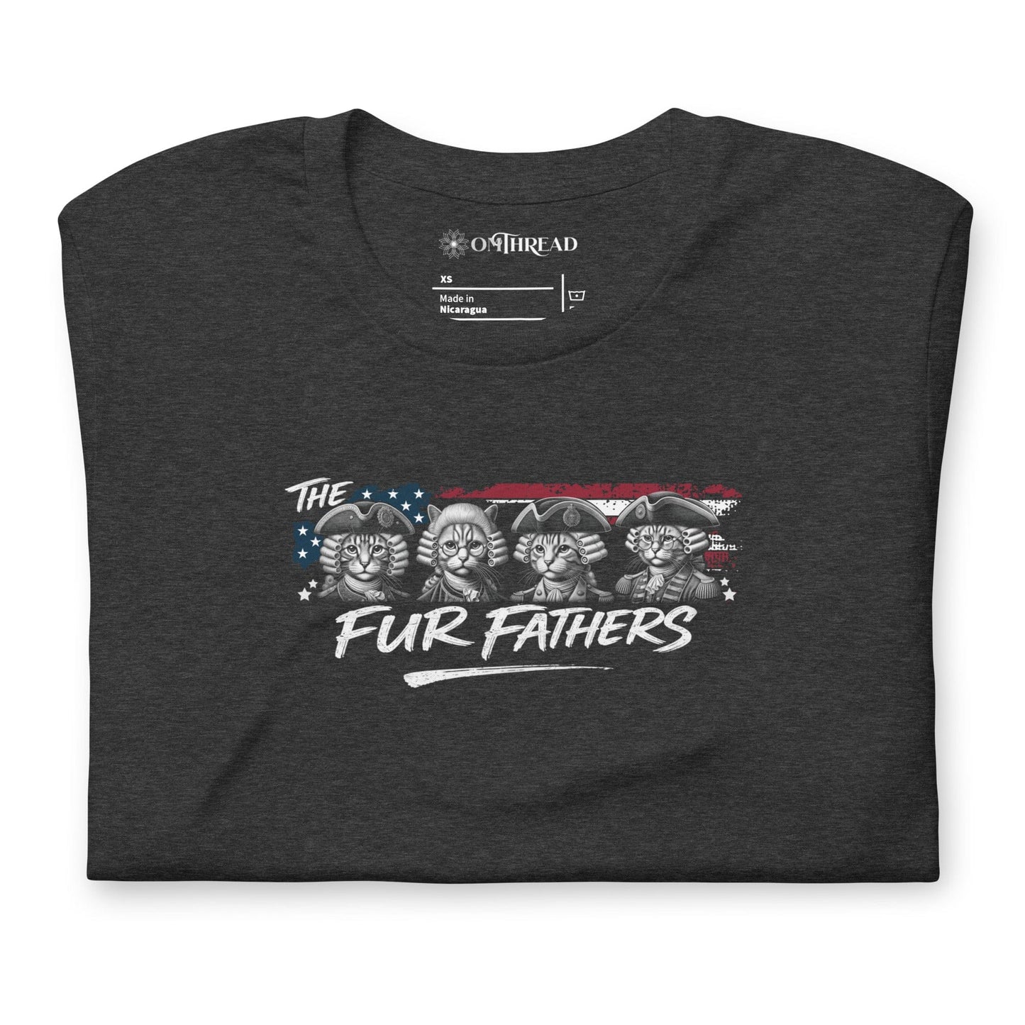 OMTHREAD The Fur Fathers Patriotic Cat Dad Shirt Funny July 4 Tee