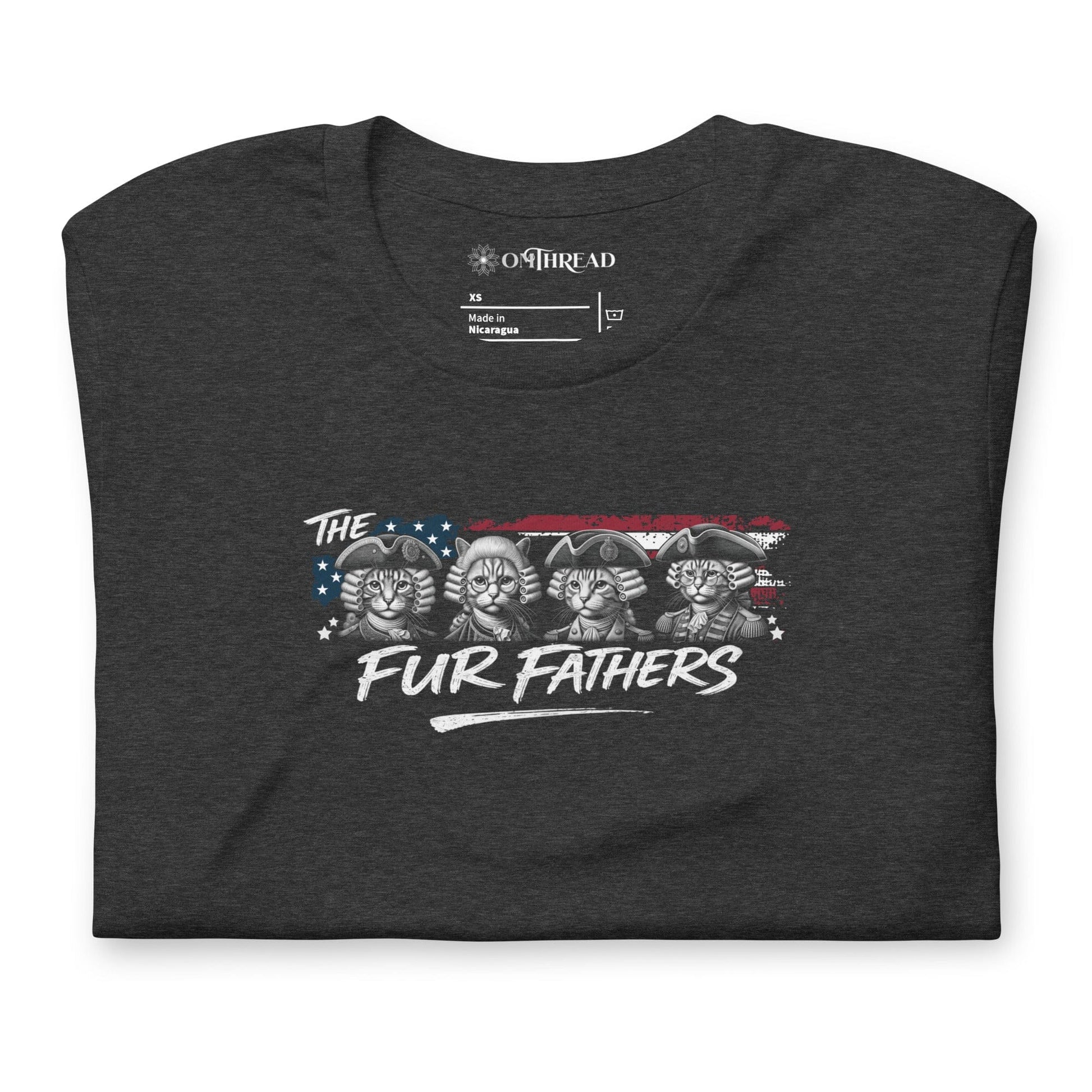 OMTHREAD The Fur Fathers Patriotic Cat Dad Shirt Funny July 4 Tee