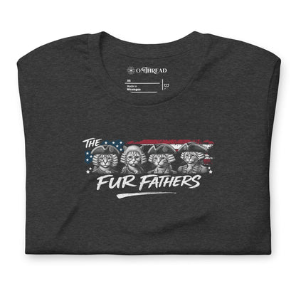 OMTHREAD The Fur Fathers Patriotic Cat Dad Shirt Funny July 4 Tee