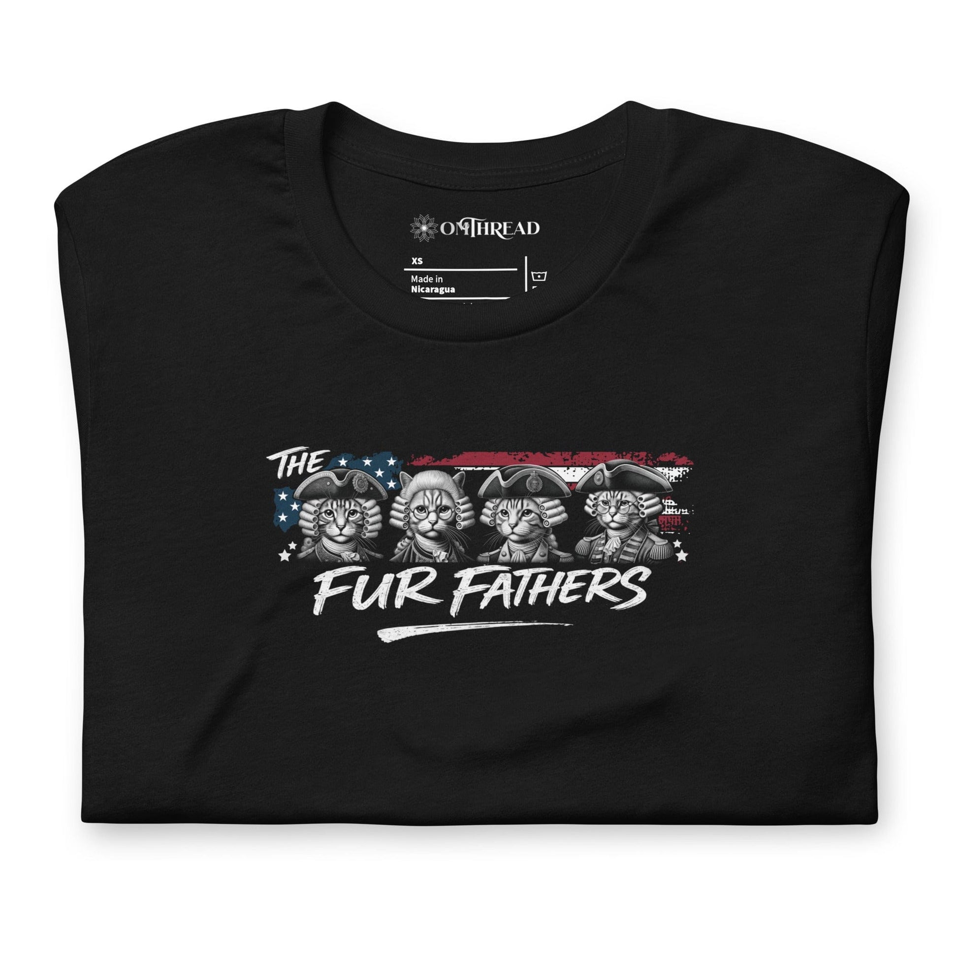OMTHREAD The Fur Fathers Patriotic Cat Dad Shirt Funny July 4 Tee