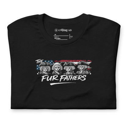 OMTHREAD The Fur Fathers Patriotic Cat Dad Shirt Funny July 4 Tee