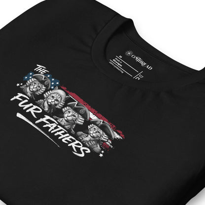 OMTHREAD The Fur Fathers Patriotic Cat Dad Shirt Funny July 4 Tee
