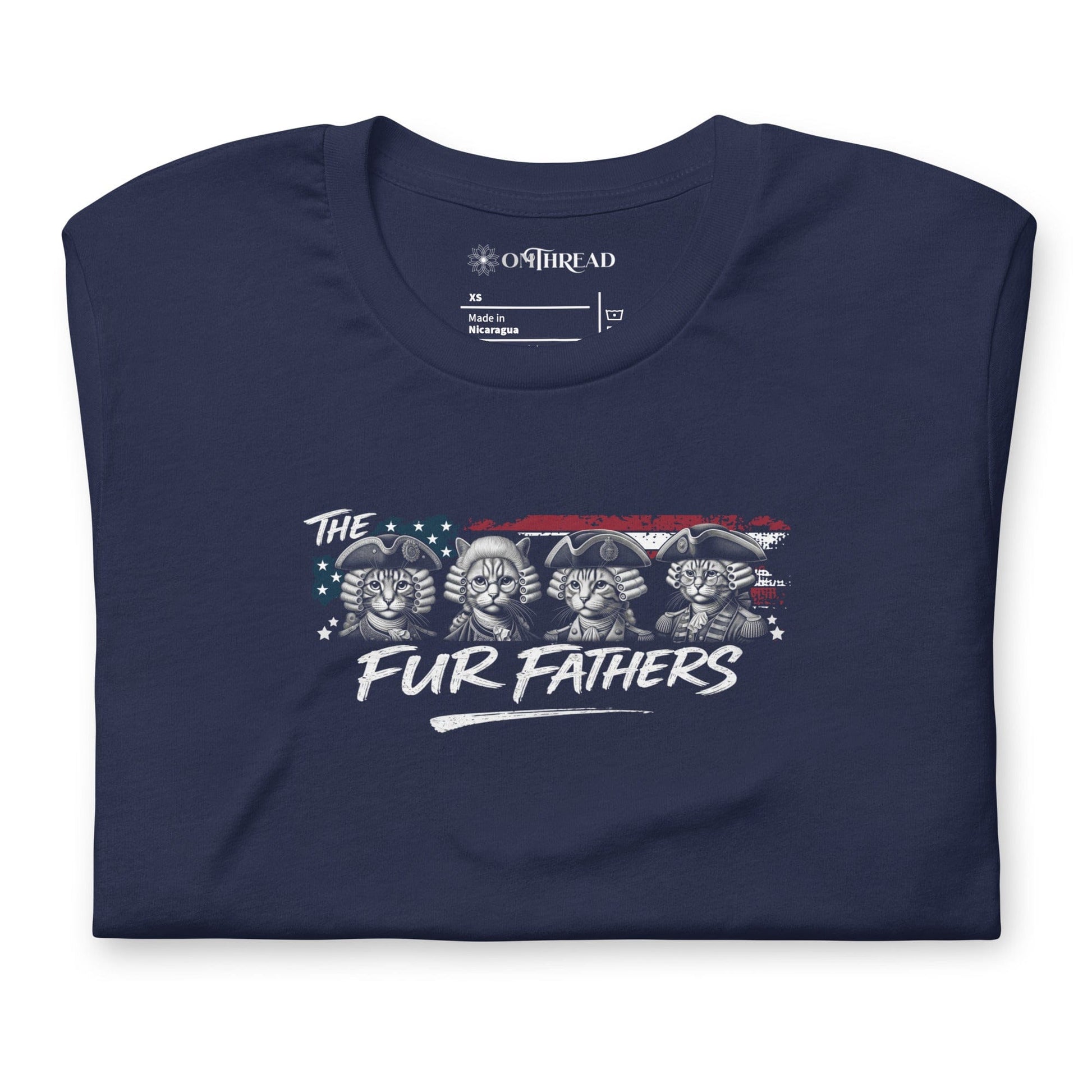 OMTHREAD The Fur Fathers Patriotic Cat Dad Shirt Funny July 4 Tee