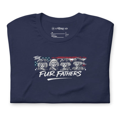 OMTHREAD The Fur Fathers Patriotic Cat Dad Shirt Funny July 4 Tee