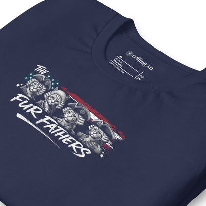 OMTHREAD The Fur Fathers Patriotic Cat Dad Shirt Funny July 4 Tee
