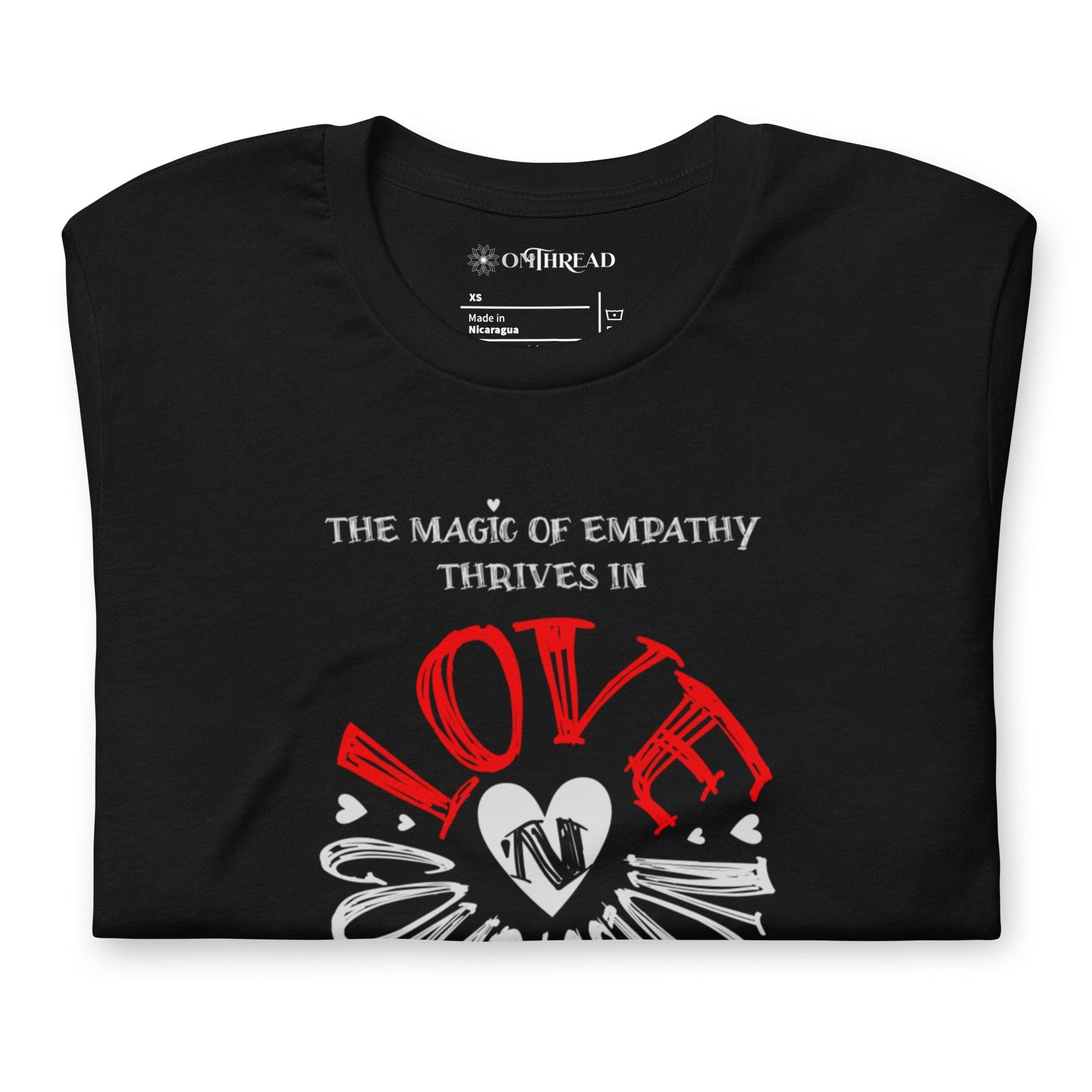 OMTHREAD The Magic of Empathy Thrives in Love 'N Compassion For All Species Retro Heart Graphic Tee,