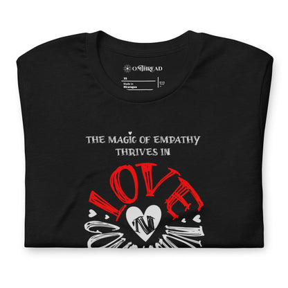 OMTHREAD The Magic of Empathy Thrives in Love 'N Compassion For All Species Retro Heart Graphic Tee,