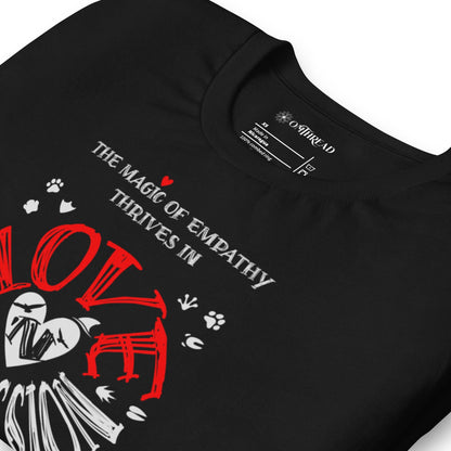 OMTHREAD The Magic of Empathy Thrives in Love 'N Compassion For All Species Retro Heart Graphic Tee,