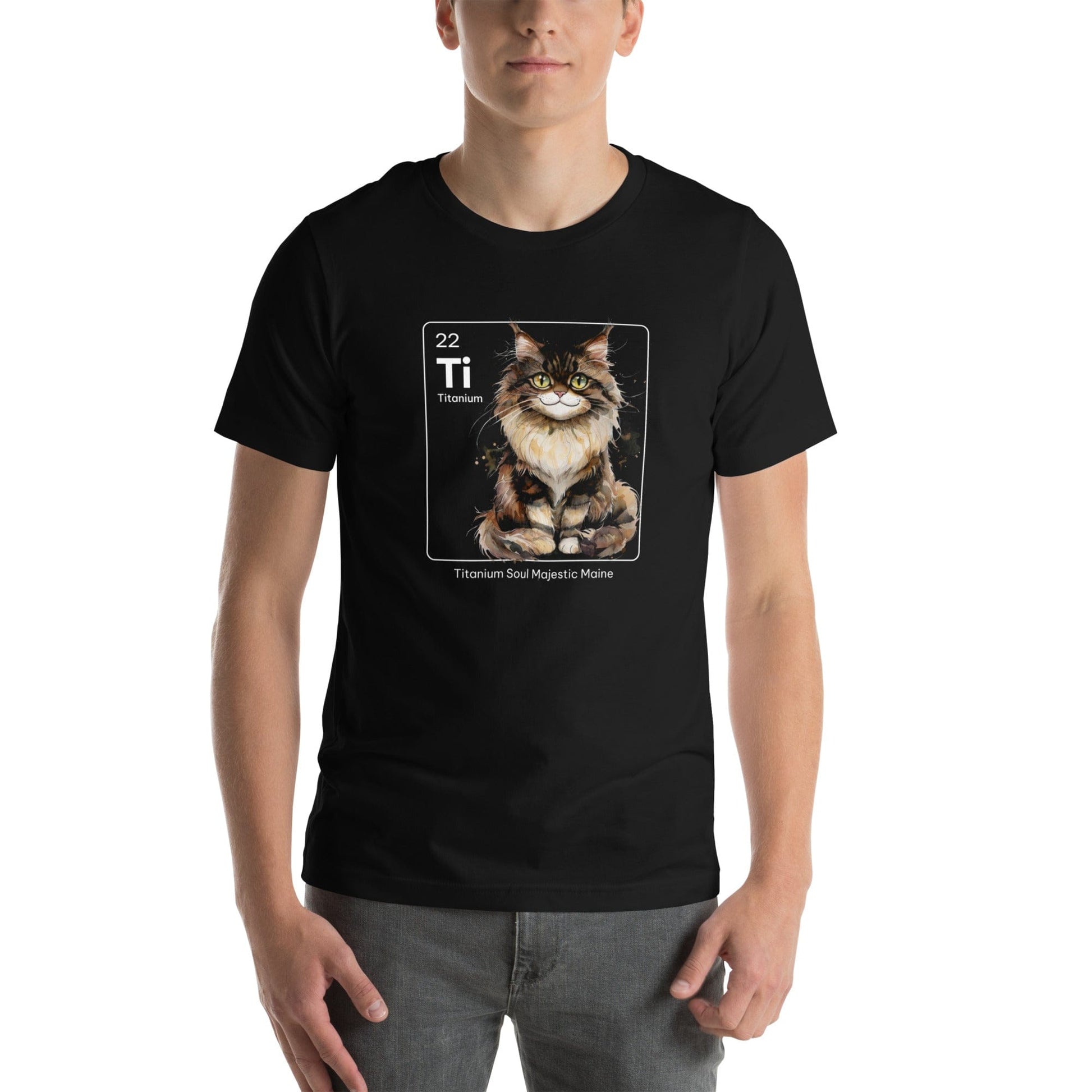 OMTHREAD Titanium Soul Majestic Maine Coon Tee | Ti Element Cat Shirt | Chemistry Cat Lover Gift