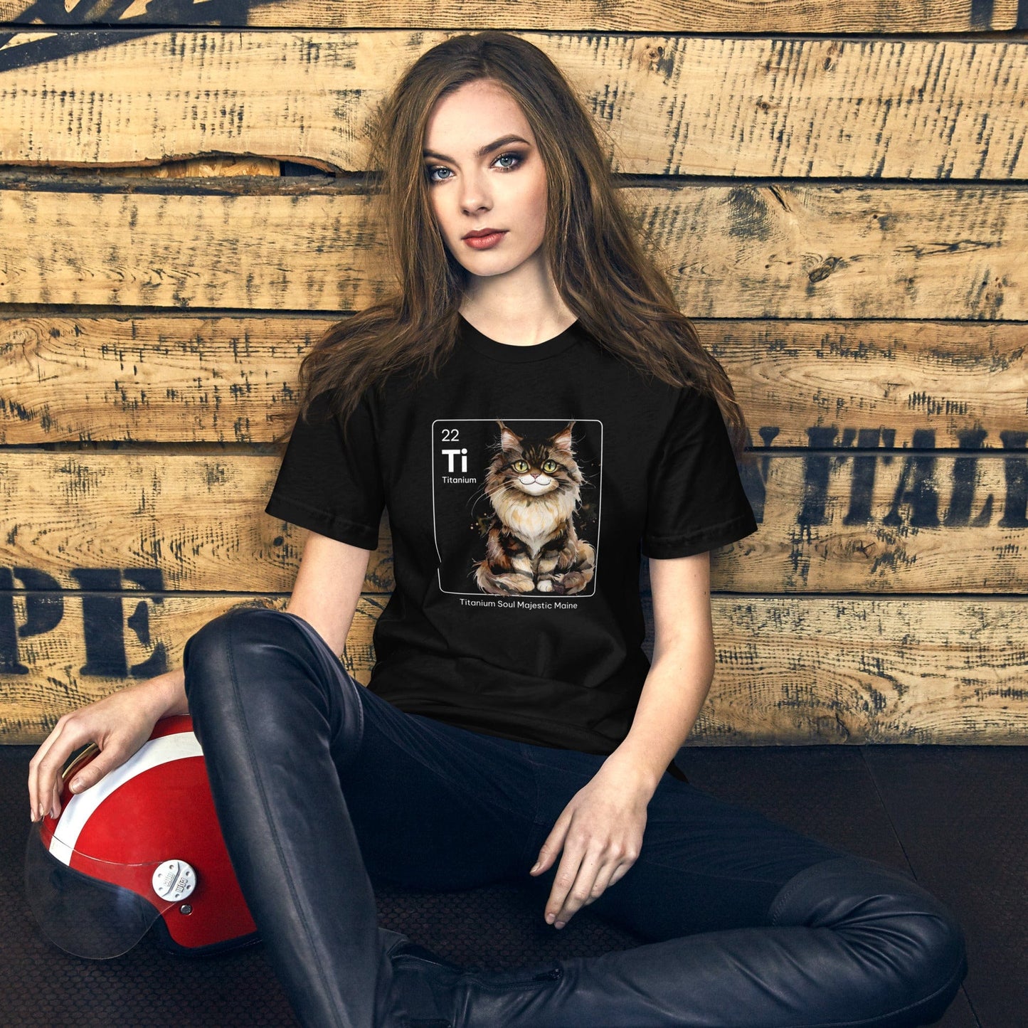 OMTHREAD Titanium Soul Majestic Maine Coon Tee | Ti Element Cat Shirt | Chemistry Cat Lover Gift