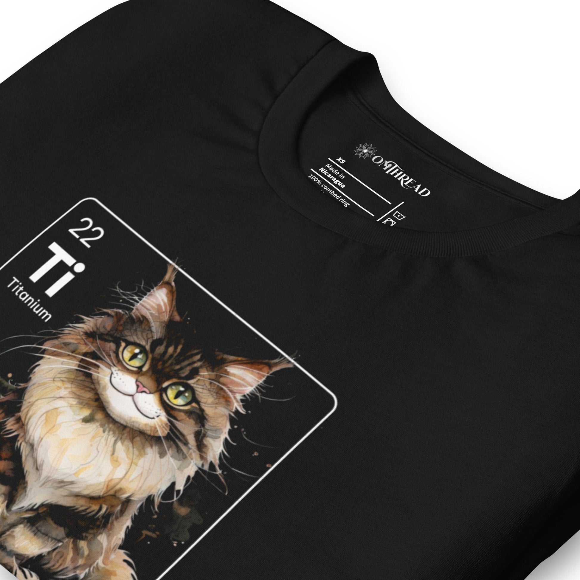 OMTHREAD Titanium Soul Majestic Maine Coon Tee | Ti Element Cat Shirt | Chemistry Cat Lover Gift