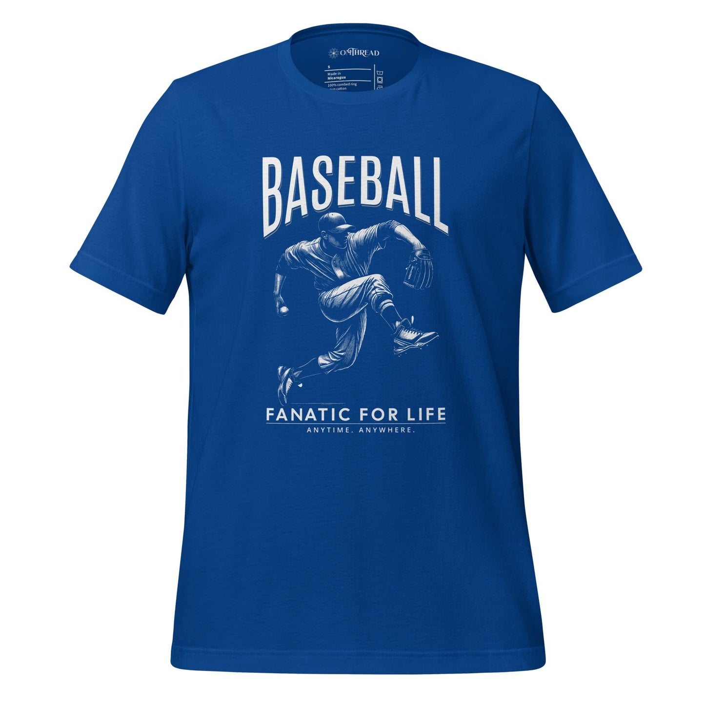 OMTHREAD True Royal / S Baseball Fanatic for Life Nostalgic Pitcher Tee