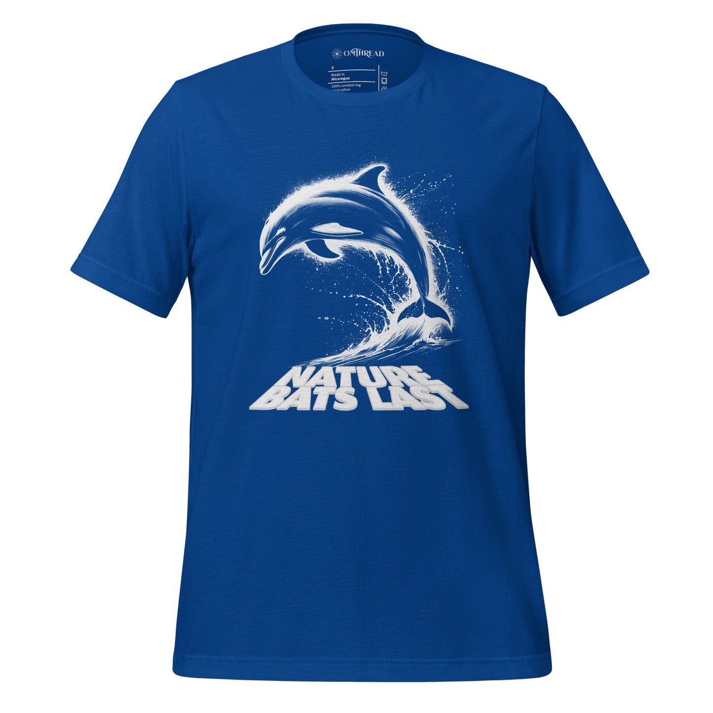 OMTHREAD True Royal / S Nature Bats Last: Majestic Dolphin Leap Tee