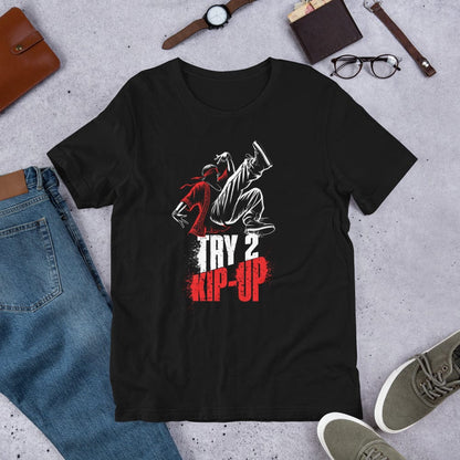 OMTHREAD Try 2 Kip-Up Breakdance Graphic Sports Tee