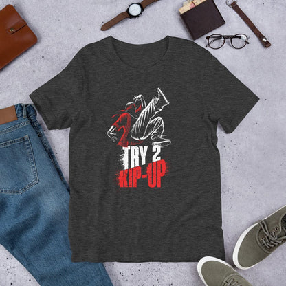 OMTHREAD Try 2 Kip-Up Breakdance Graphic Sports Tee