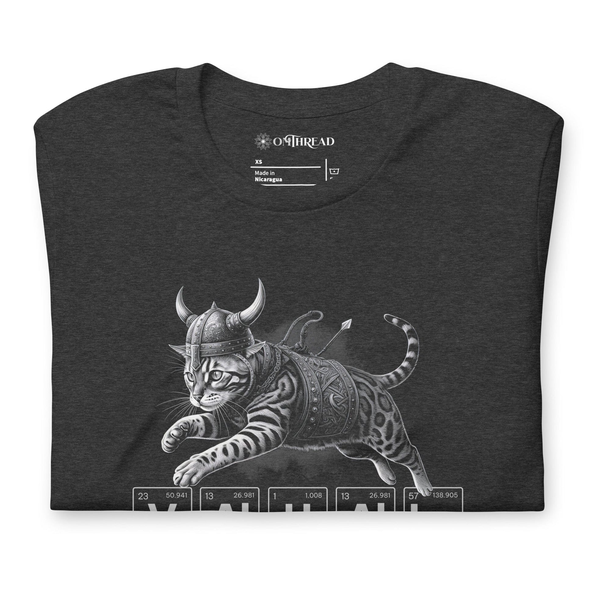 OMTHREAD Valhalla Mythical Cat Tee | Viking Periodic Table Shirt | Norse Mythology Cat Lover Gift