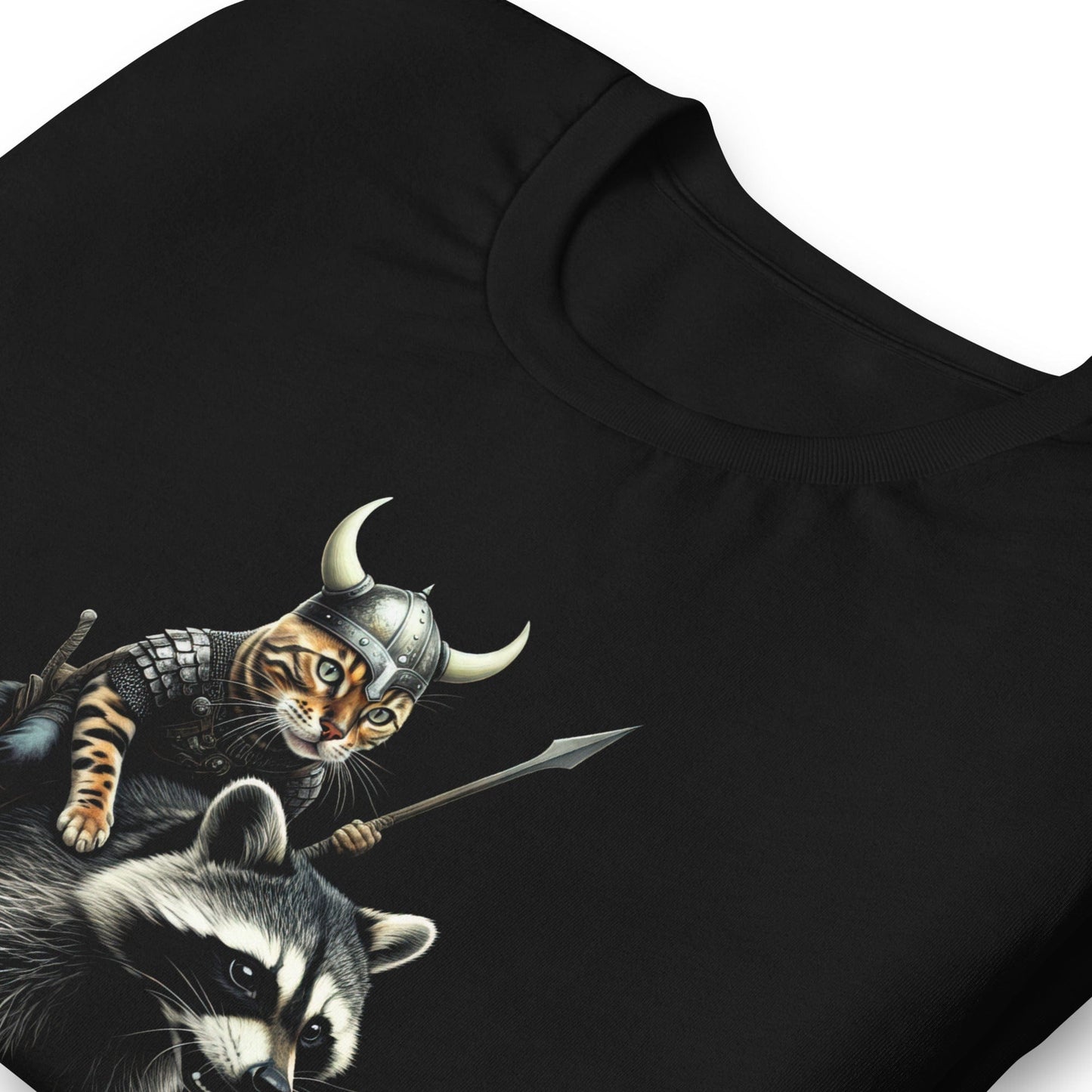 OMTHREAD Viking Cat Warrior and Raccoon Raider: A Legendary Duo Tee