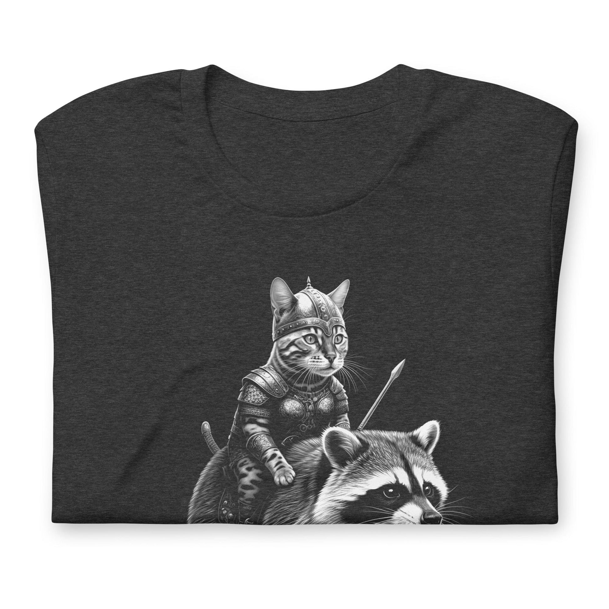 OMTHREAD Viking Cat Warrior Riding on a Raccoon Tee