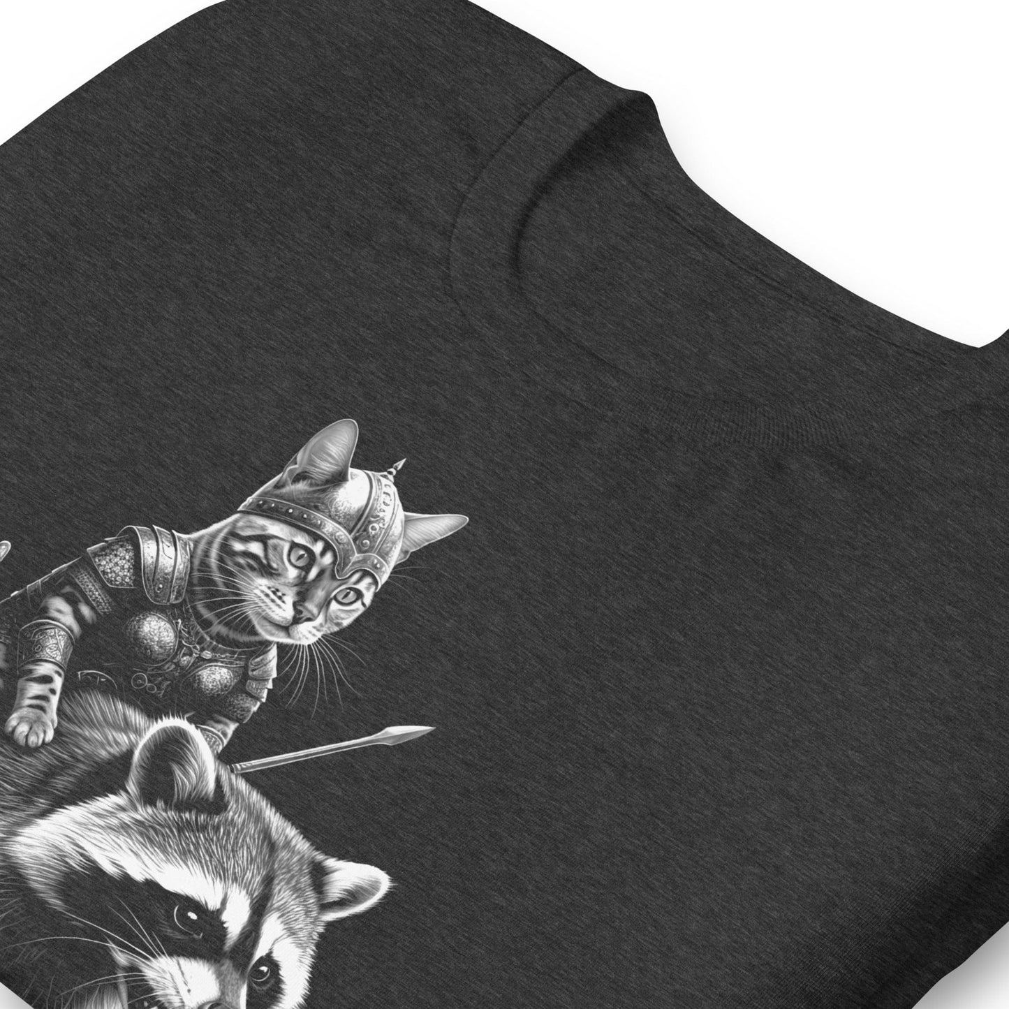 OMTHREAD Viking Cat Warrior Riding on a Raccoon Tee