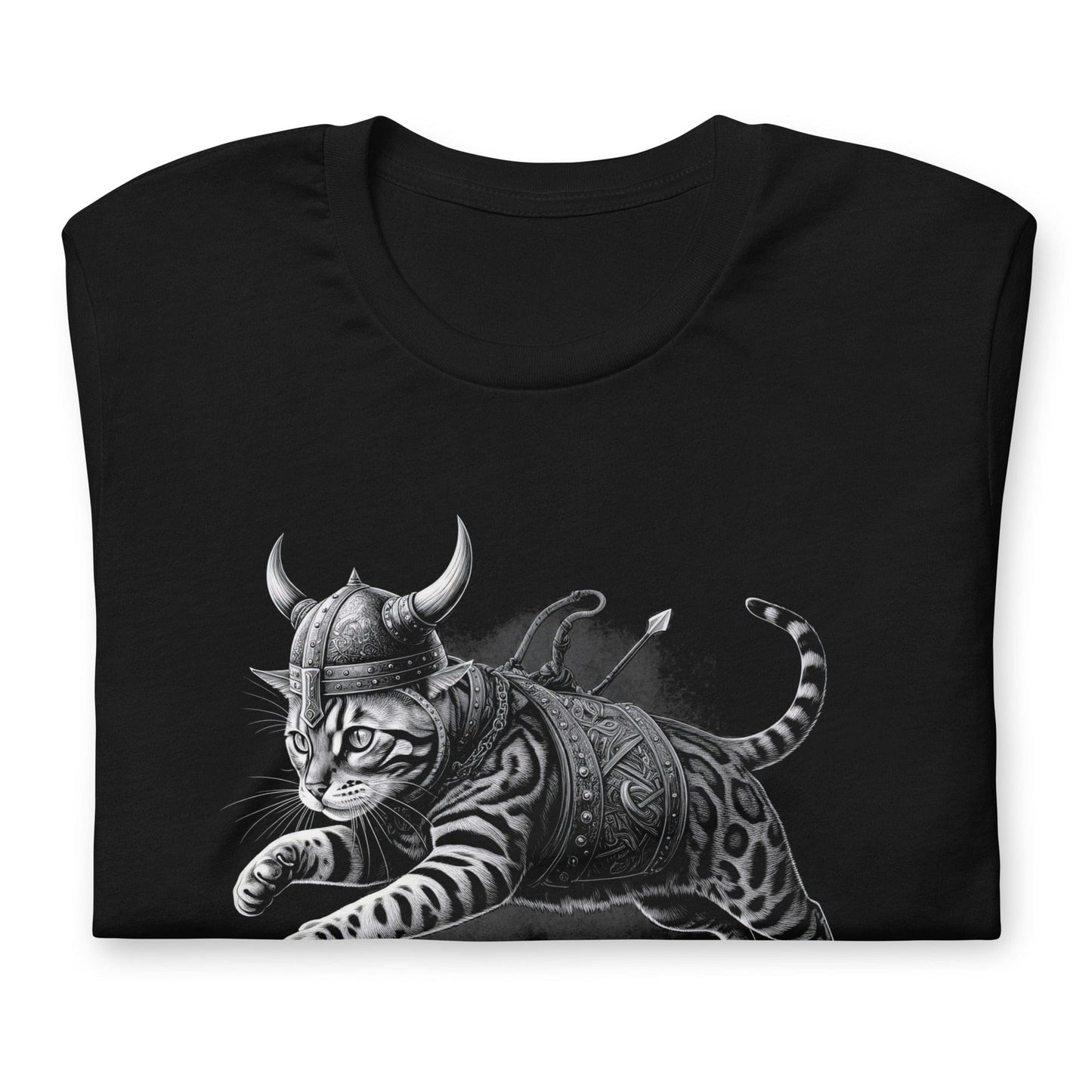 OMTHREAD Viking Cat Warrior - The Fiercest Feline in Battle Tee