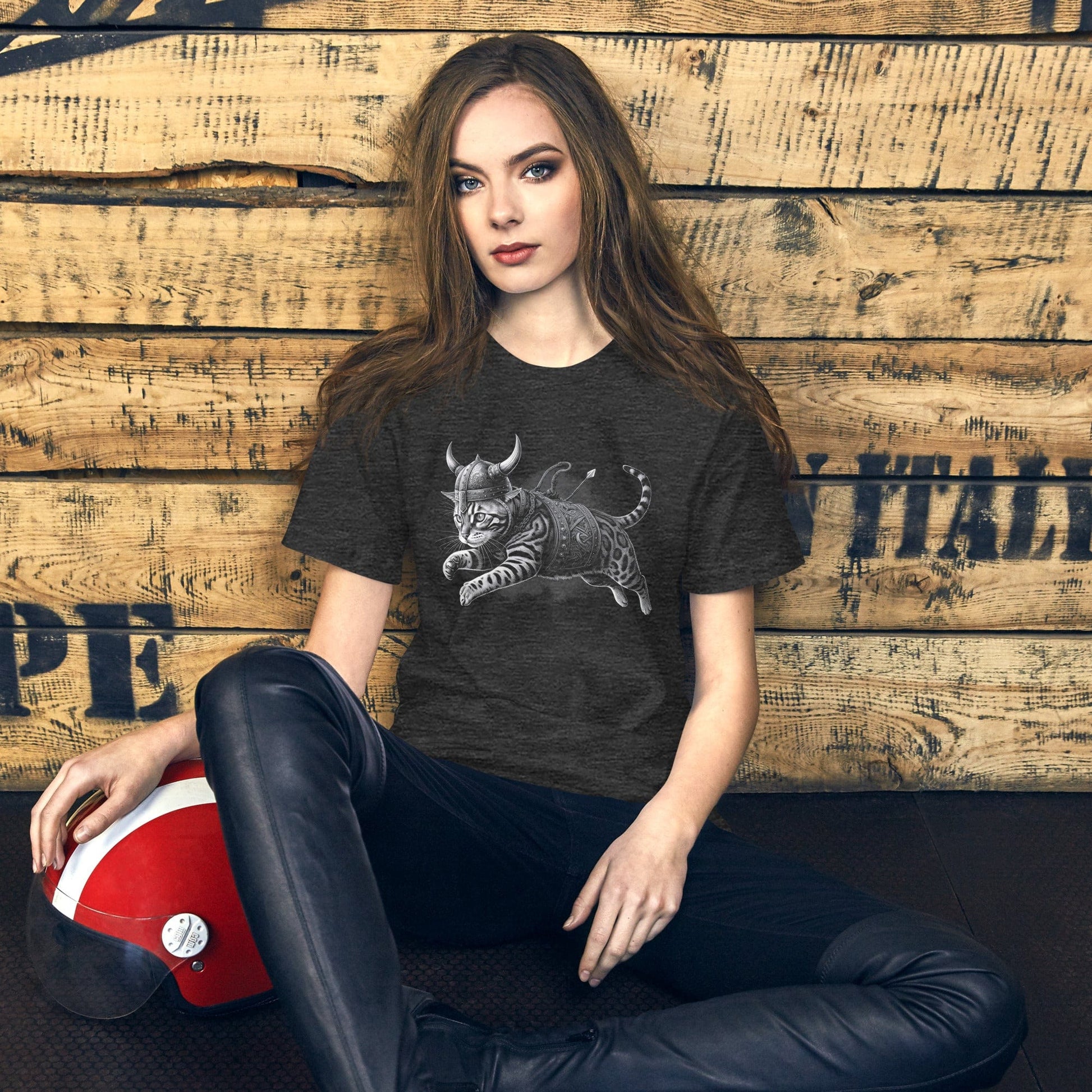 OMTHREAD Viking Cat Warrior - The Fiercest Feline in Battle Tee