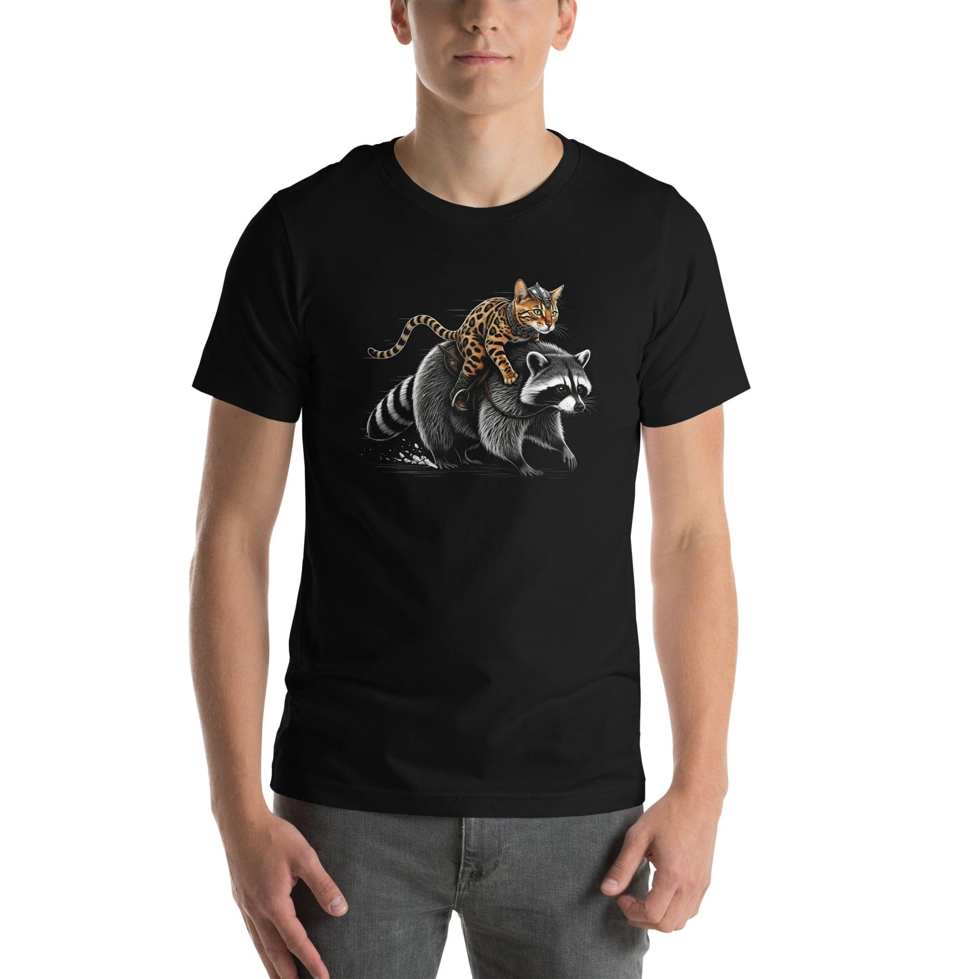 OMTHREAD Viking Warrior Cat T-Shirt | Epic Norse Cat Graphic Tee for Fans