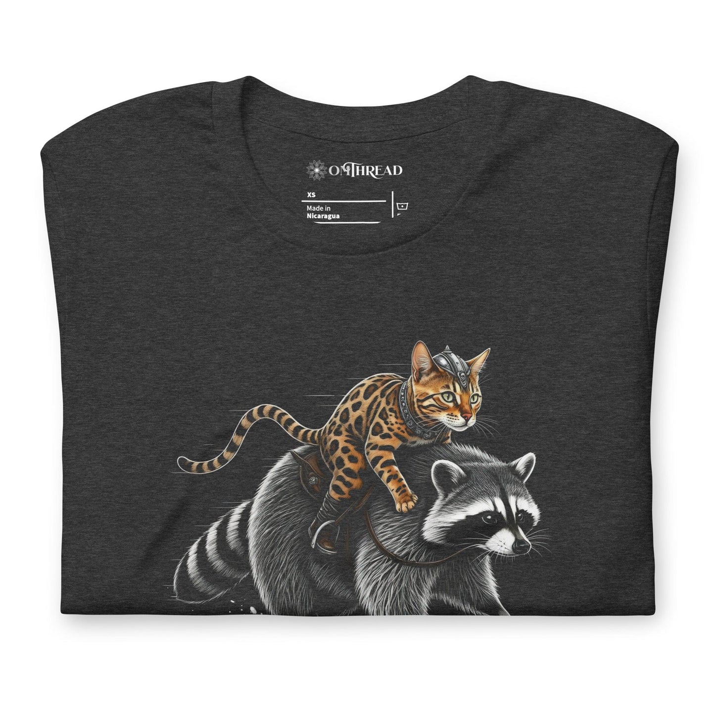 OMTHREAD Viking Warrior Cat T-Shirt | Epic Norse Cat Graphic Tee for Fans