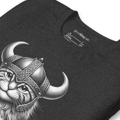 OMTHREAD Warrior Wannabe Cat T-Shirt | Funny Viking Feline Graphic Tee