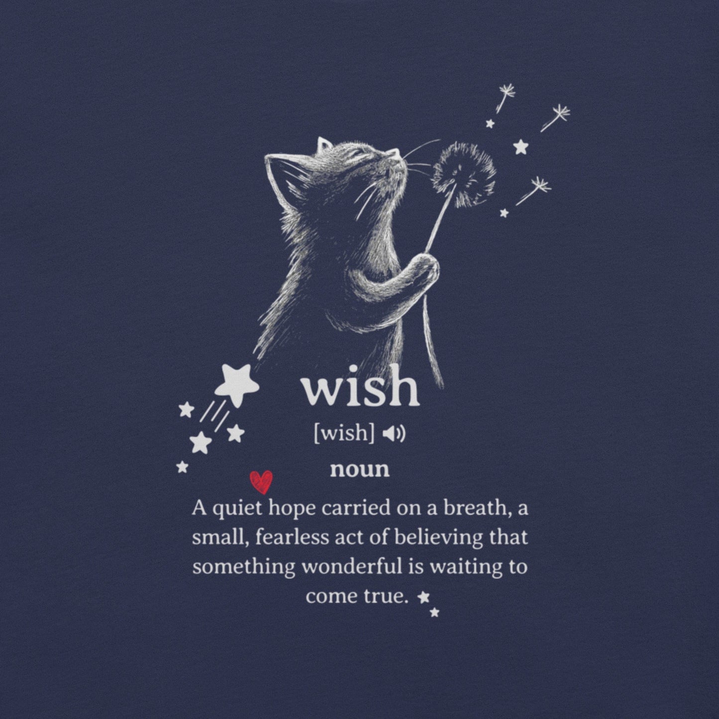 OMTHREAD Wish Cat Definition T-Shirt, Inspirational Cat Shirt, Cute Gift for Cat Lovers