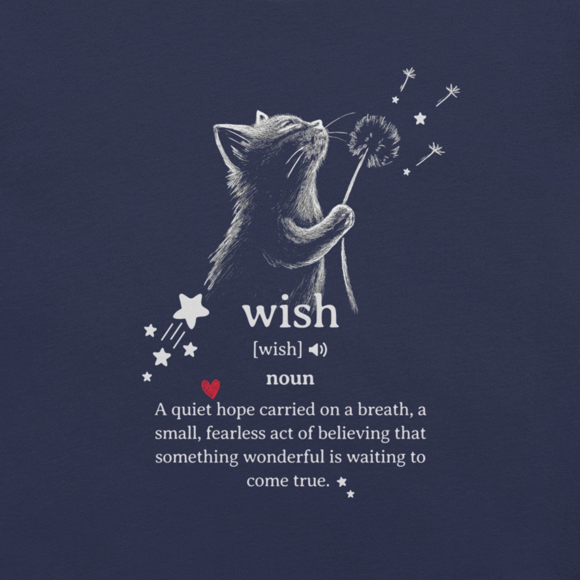 OMTHREAD Wish Cat Definition T-Shirt, Inspirational Cat Shirt, Cute Gift for Cat Lovers