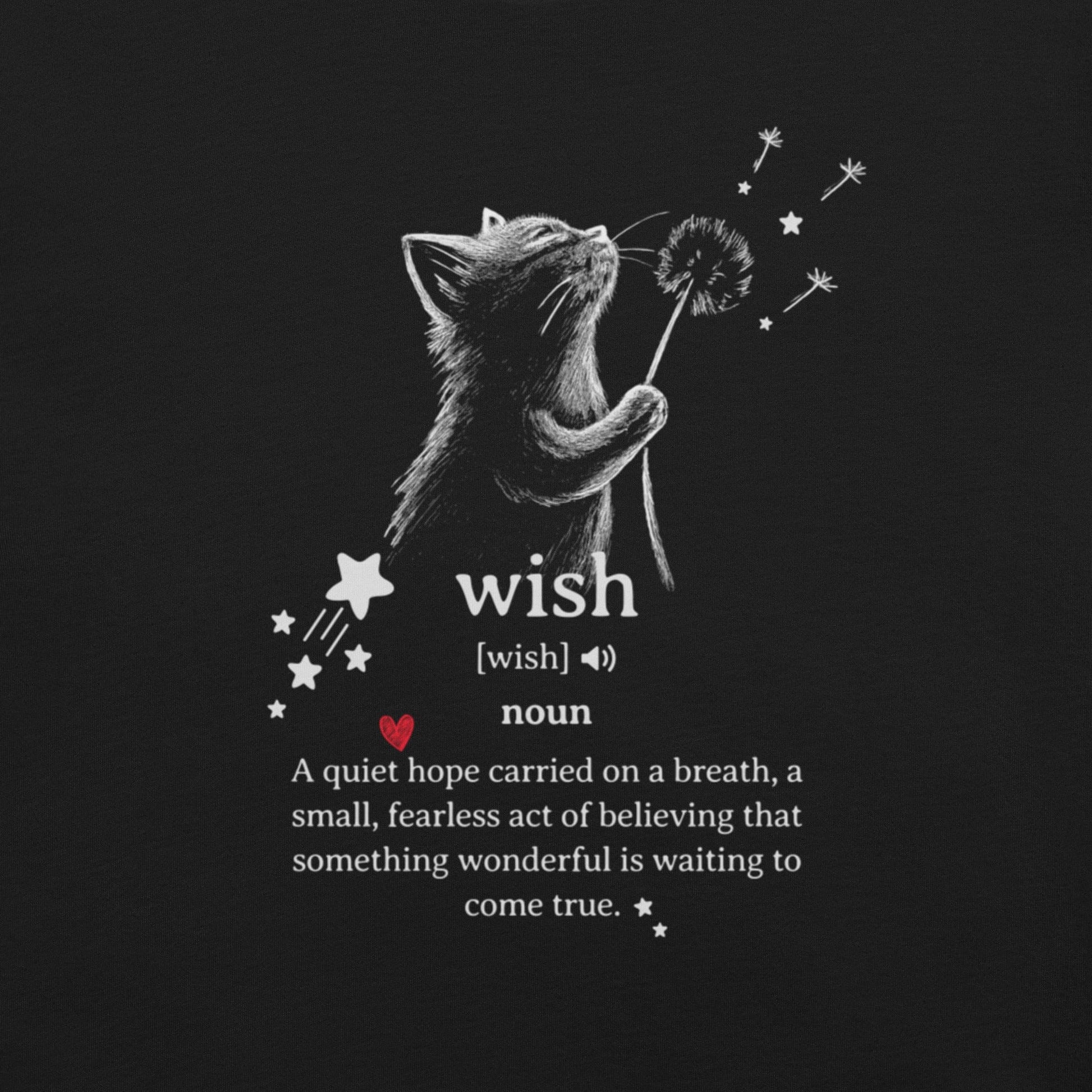 OMTHREAD Wish Cat Definition T-Shirt, Inspirational Cat Shirt, Cute Gift for Cat Lovers