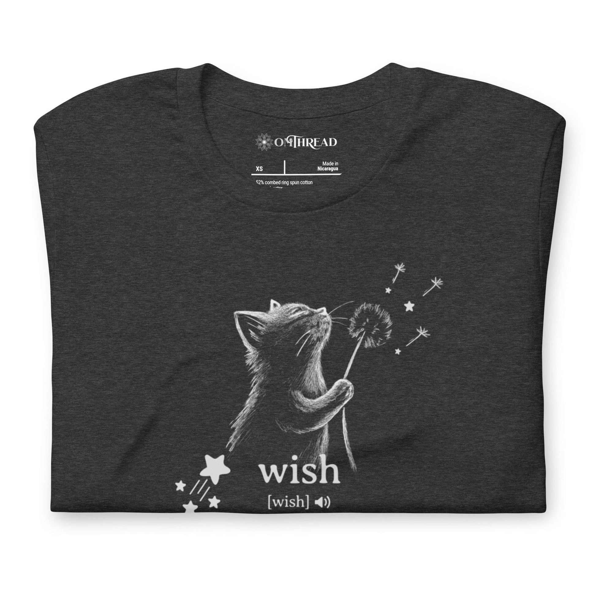 OMTHREAD Wish Cat Definition T-Shirt, Inspirational Cat Shirt, Cute Gift for Cat Lovers
