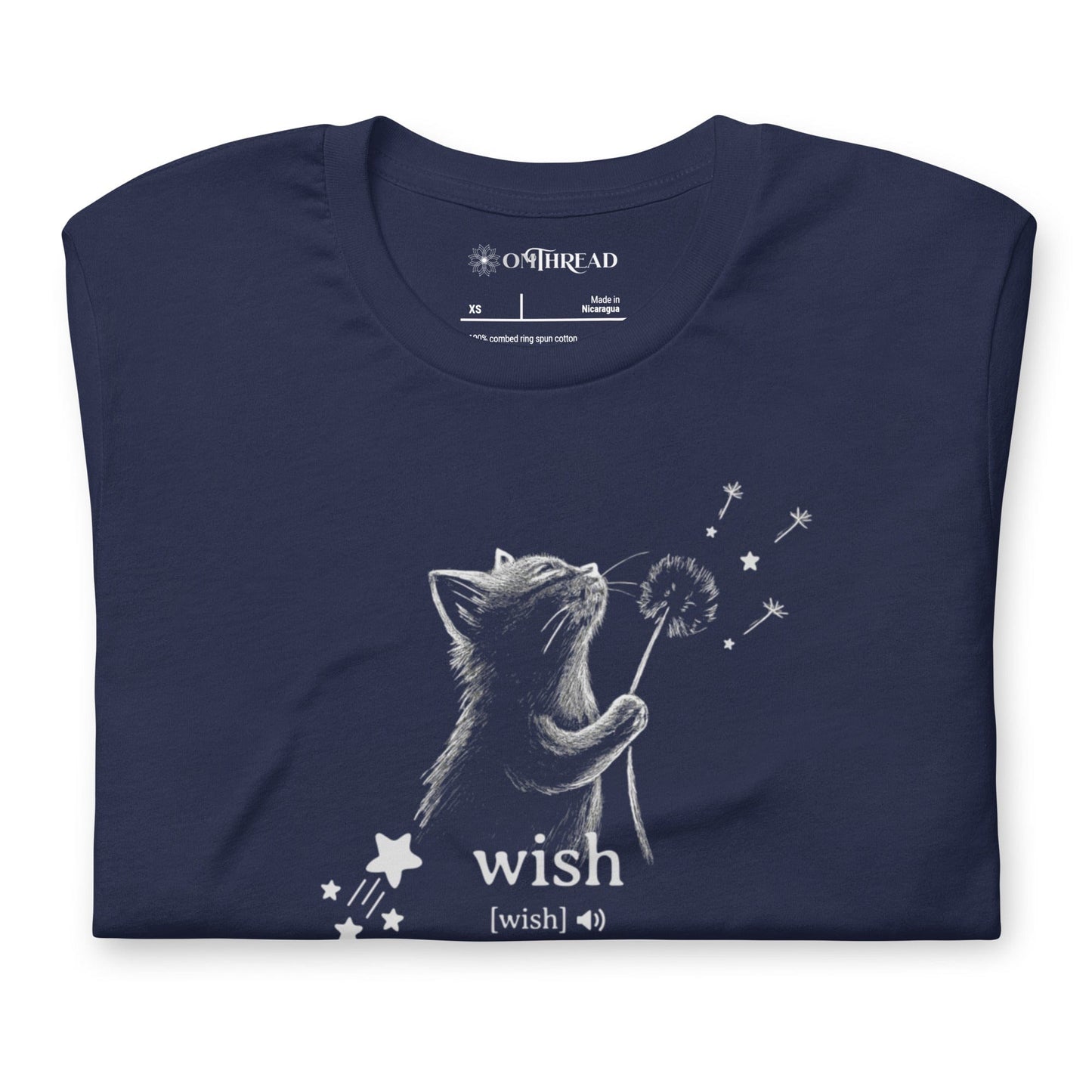 OMTHREAD Wish Cat Definition T-Shirt, Inspirational Cat Shirt, Cute Gift for Cat Lovers