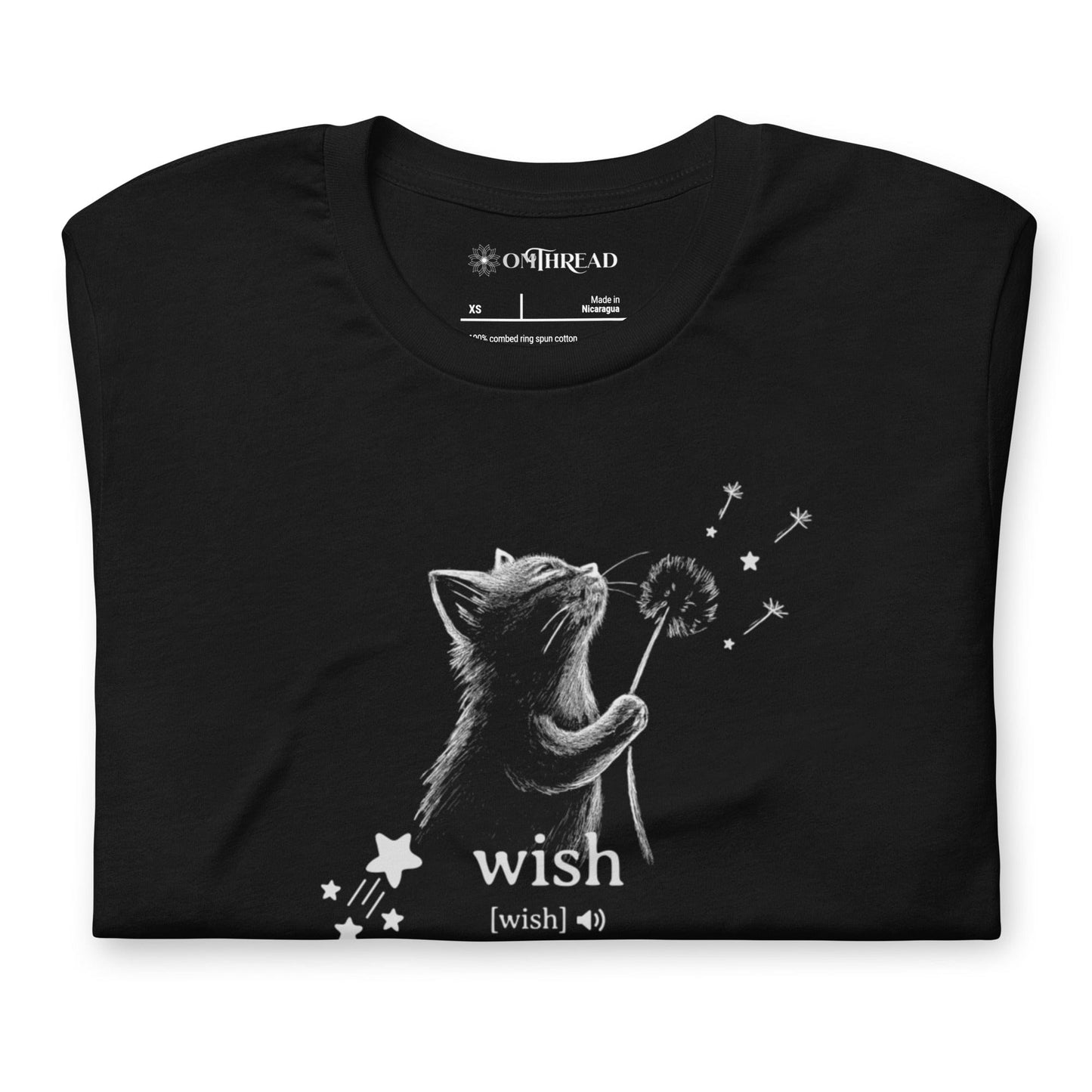 OMTHREAD Wish Cat Definition T-Shirt, Inspirational Cat Shirt, Cute Gift for Cat Lovers