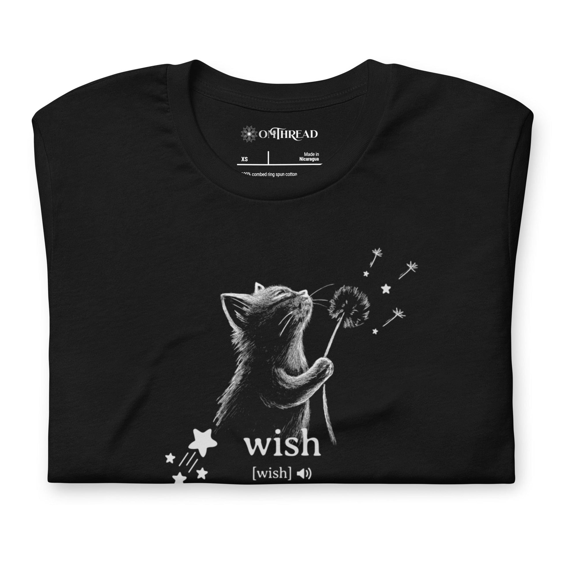 OMTHREAD Wish Cat Definition T-Shirt, Inspirational Cat Shirt, Cute Gift for Cat Lovers