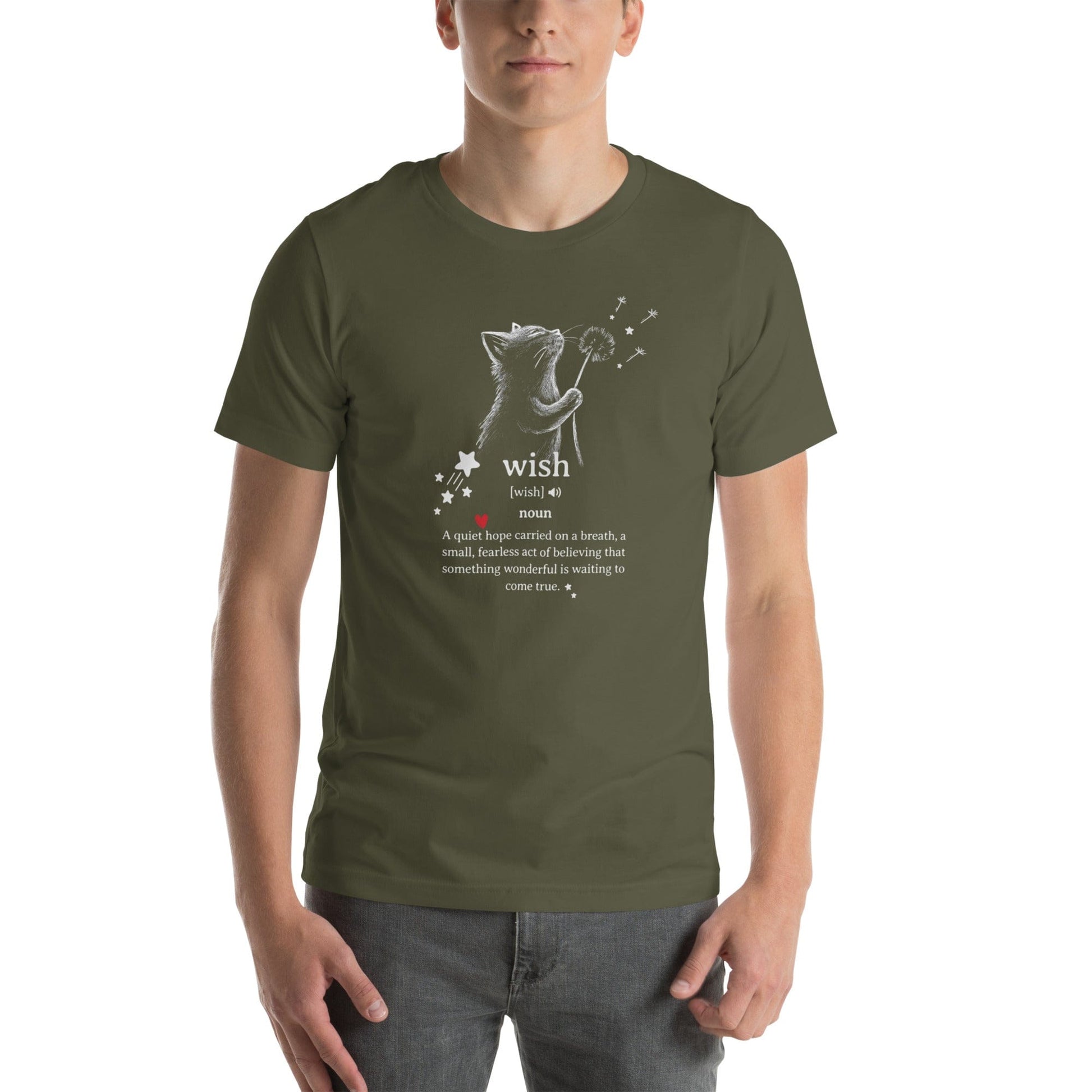 OMTHREAD Wish Cat Definition T-Shirt, Inspirational Cat Shirt, Cute Gift for Cat Lovers