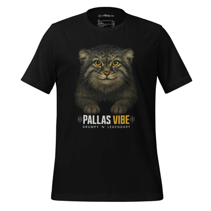 OMTHREAD XS Funny Pallas Cat Shirt Grumpy Wild Cat Vibe Tee for Animal Lovers