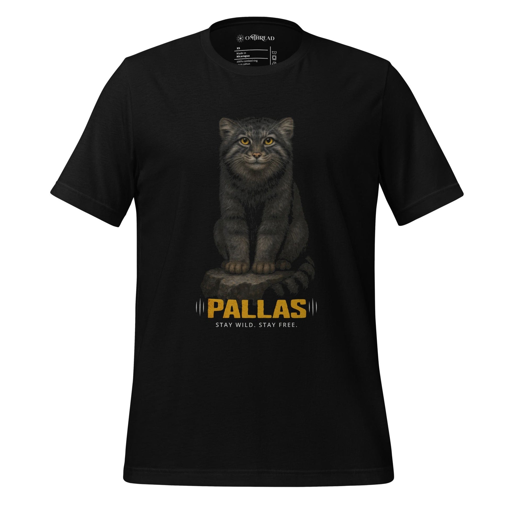 OMTHREAD XS Pallas Cat Manul Stay Wild Stay Free T-Shirt