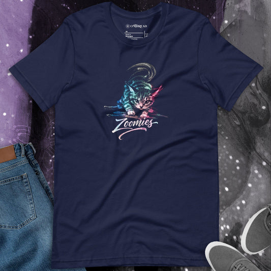 OMTHREAD Zoomies Cat T Shirt Funny Cat Lover Graphic Tee Unisex