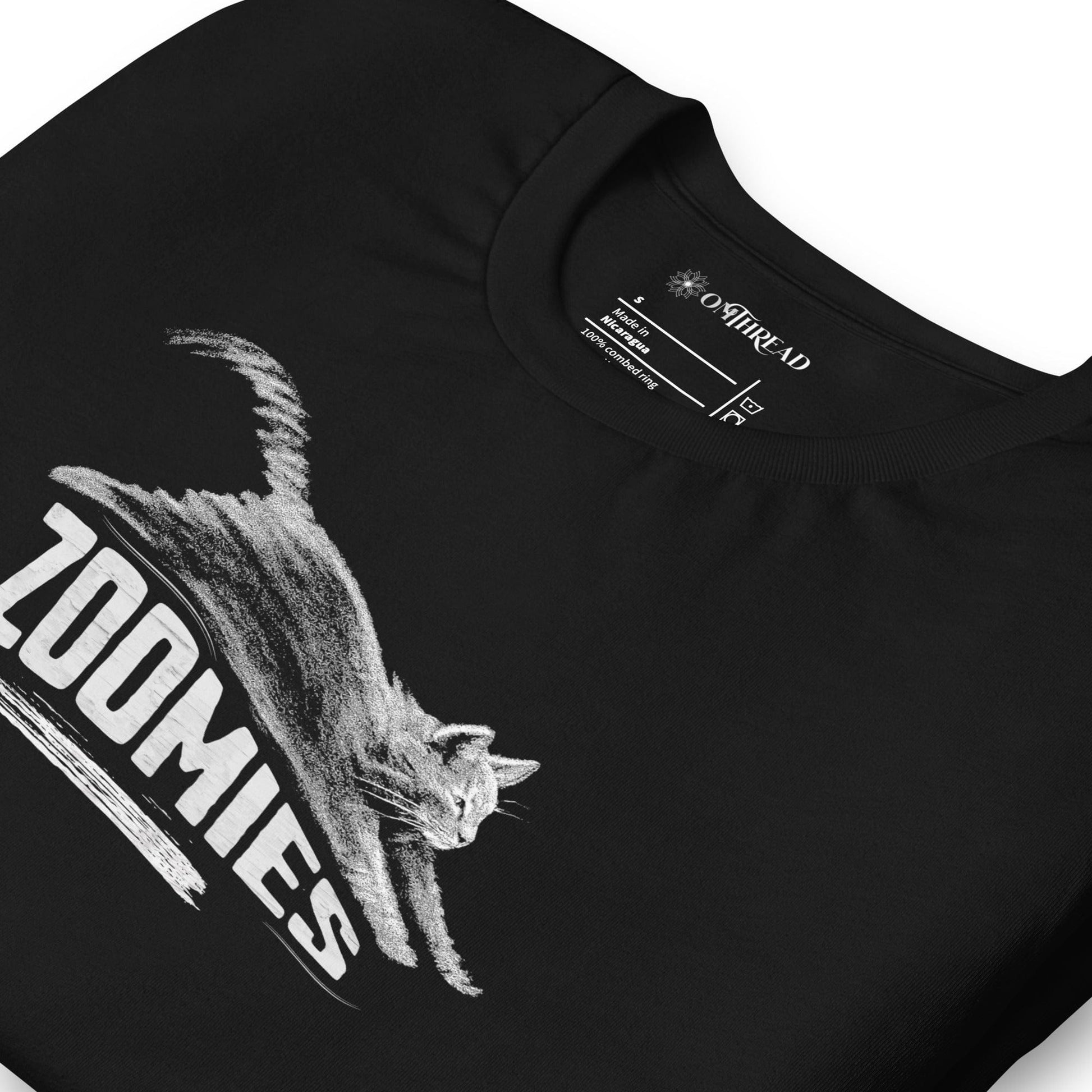 OMTHREAD Zoomies Cat T-Shirt, Funny Giftable Cat Tee for Cat Lovers