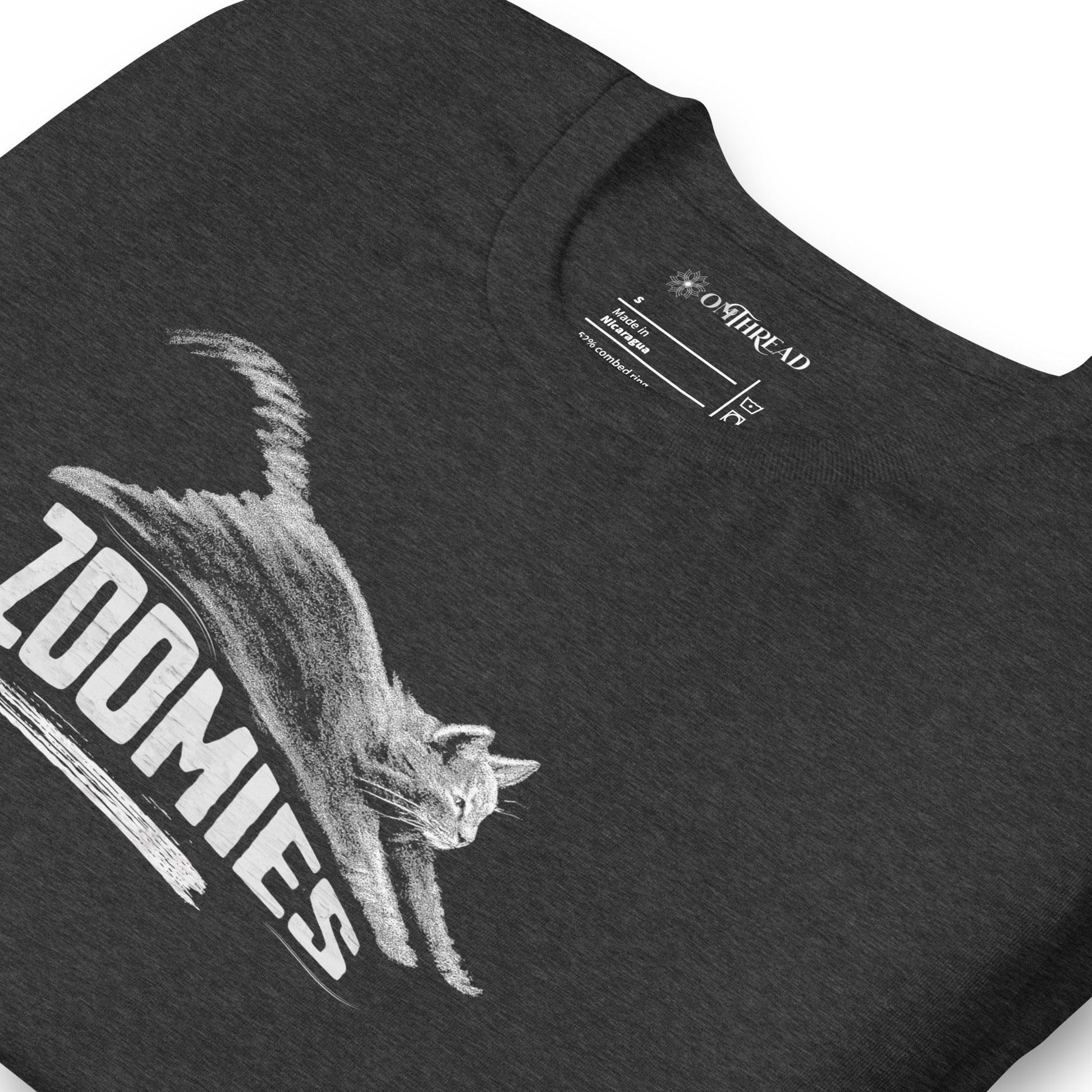 OMTHREAD Zoomies Cat T-Shirt, Funny Giftable Cat Tee for Cat Lovers