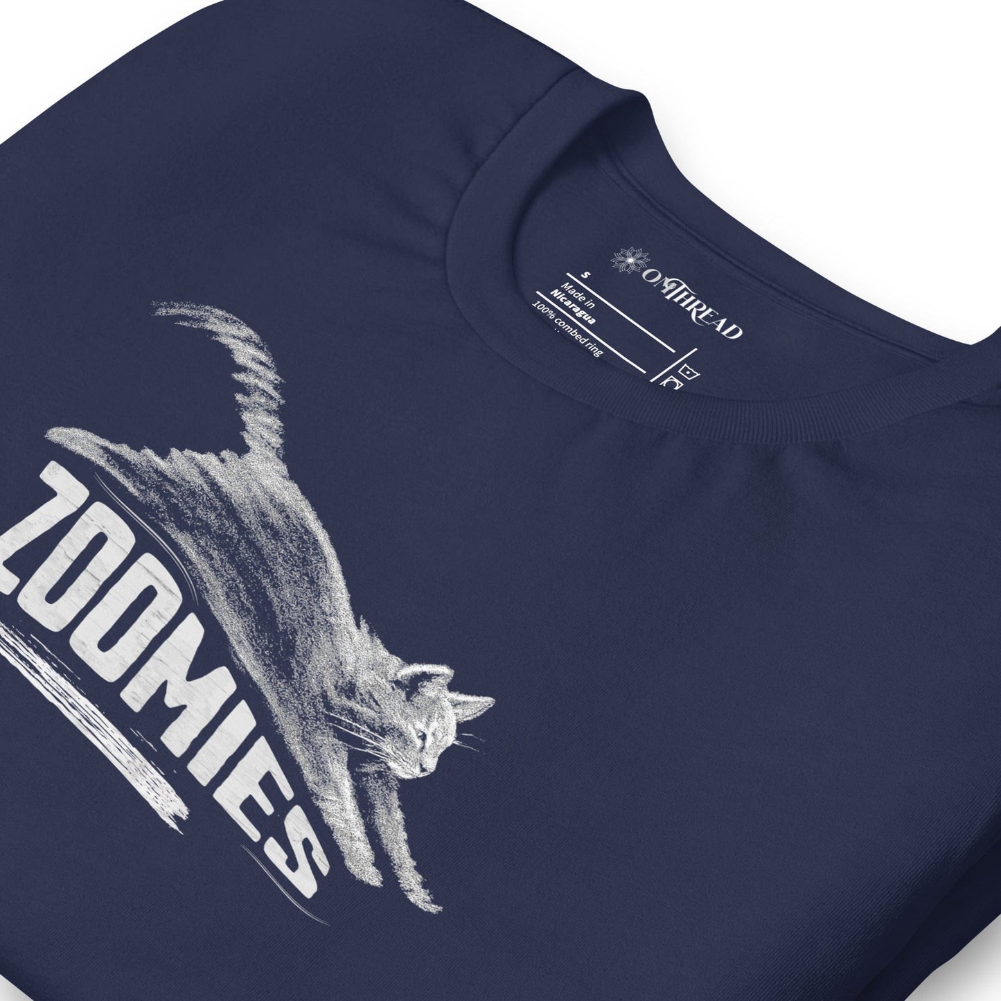 OMTHREAD Zoomies Cat T-Shirt, Funny Giftable Cat Tee for Cat Lovers