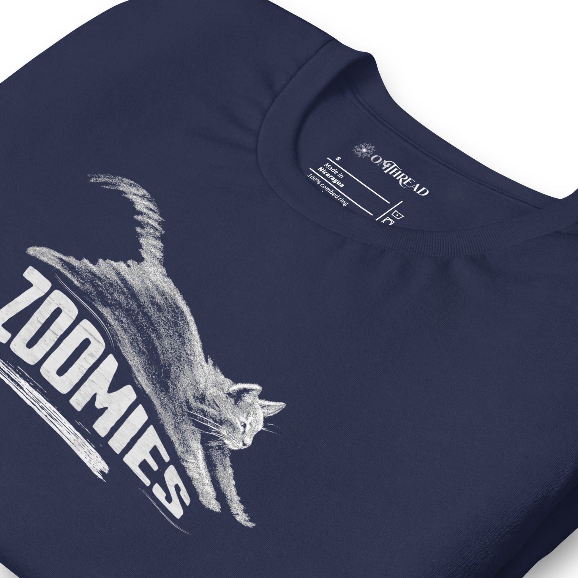 OMTHREAD Zoomies Cat T-Shirt, Funny Giftable Cat Tee for Cat Lovers