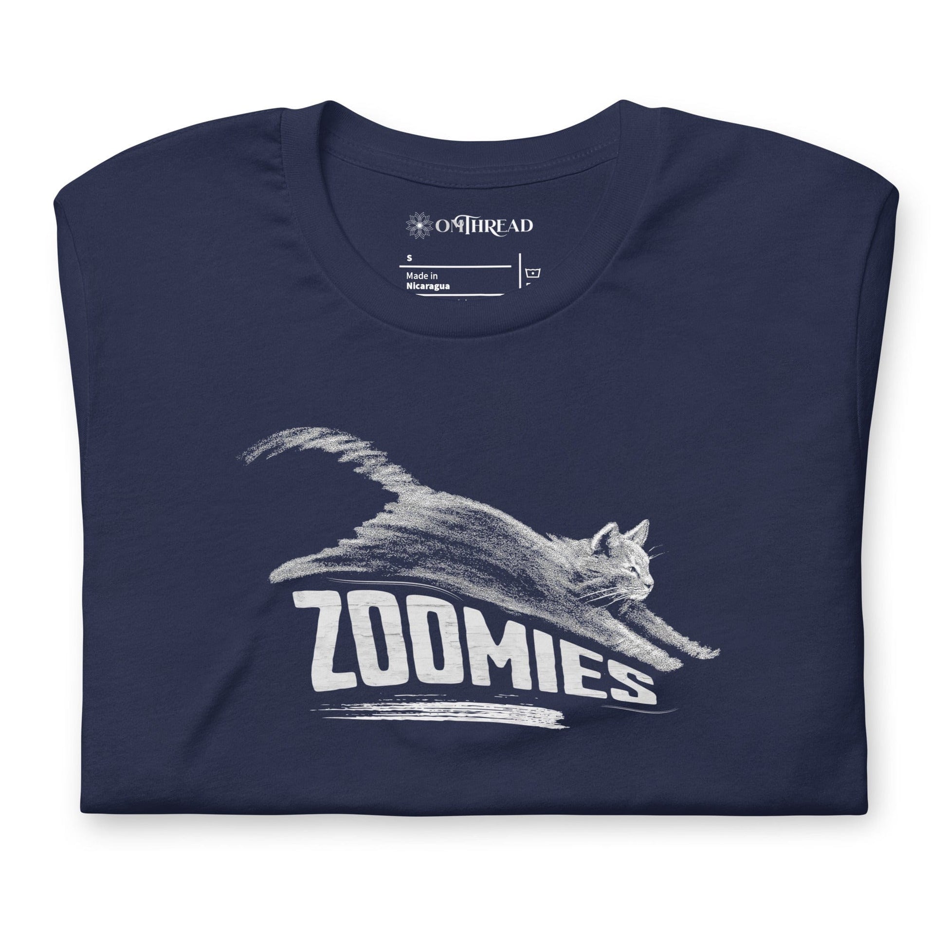 OMTHREAD Zoomies Cat T-Shirt, Funny Giftable Cat Tee for Cat Lovers