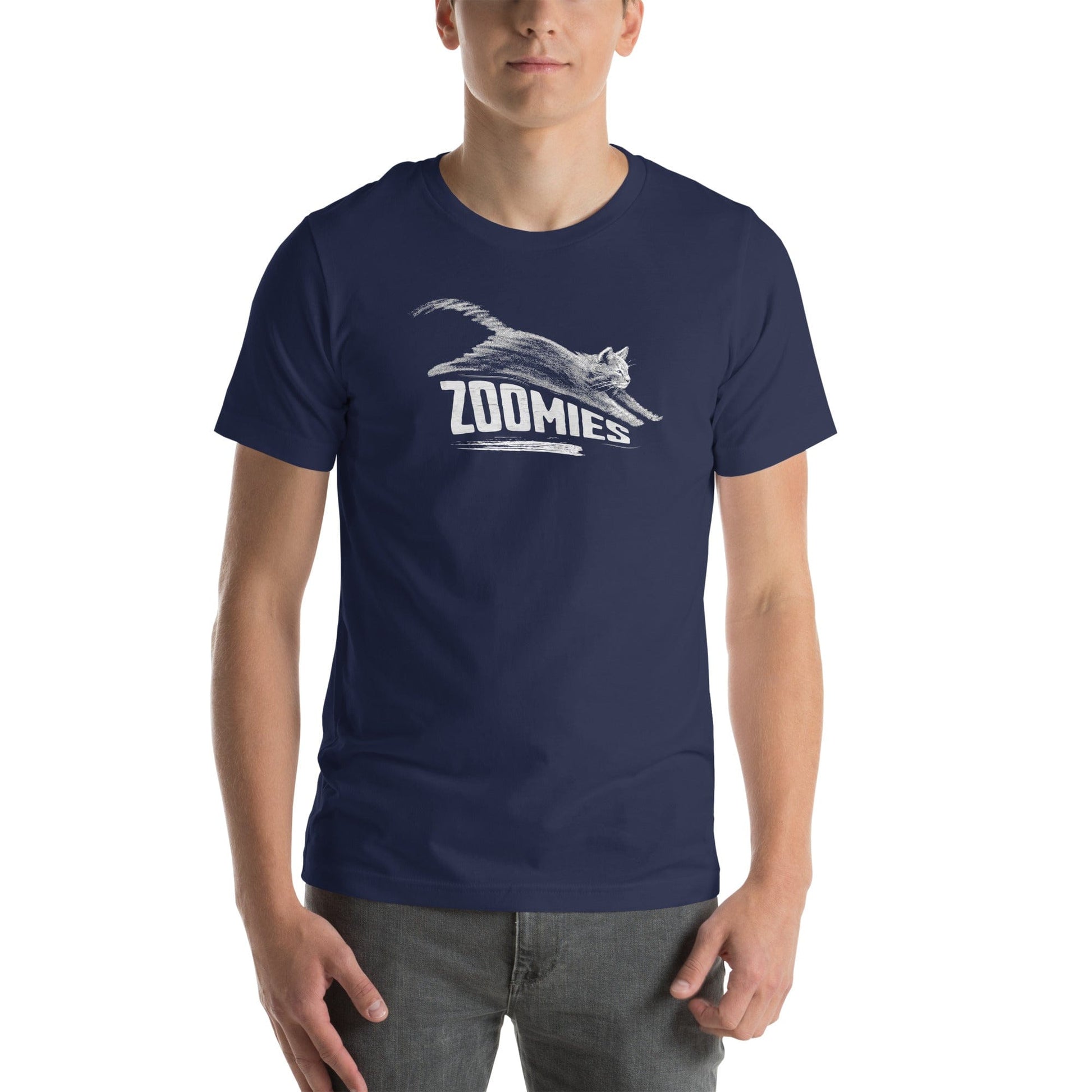 OMTHREAD Zoomies Cat T-Shirt, Funny Giftable Cat Tee for Cat Lovers