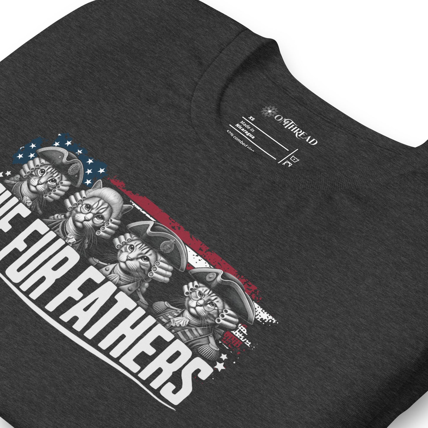 The Fur Fathers Cat T-Shirt | Funny Patriotic Cat Tee | Founding Felines